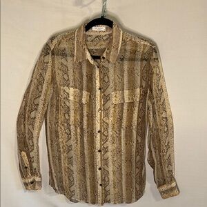 EQUIPMENT Femme Silk Snake Print Slim Signature Button Down Shirt Size Medium